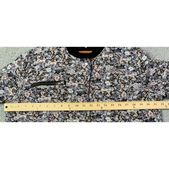 Free People Jacket Womens Size Medium Full Zip Button Floral Print Pockets - Picture 3 of 10